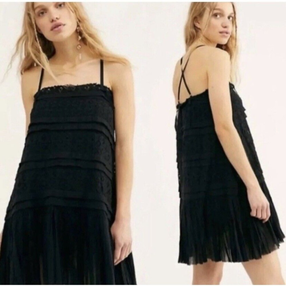 Free People One Gauzy Trim Criss Cross  Mini